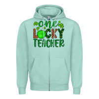 Seafoam one lucky teacher Zipper Hoodie - Artiststas