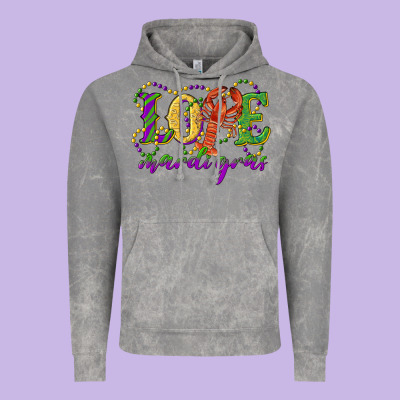 Love With Crawfish Mardi Gras Vintage Hoodie Designed By Ranaportraitstore