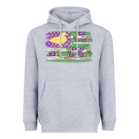Heather Grey mardi gras duck call flag Heavyweight Hoodie - MaliasSmallBusiness