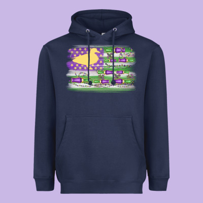 Mardi Gras Duck Call Flag Heavyweight Hoodie Designed By Maliassmallbusiness