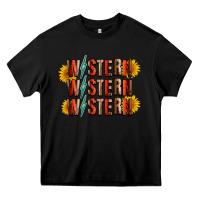 Black western sunflower Heavy Core Tee - RacoonDesign