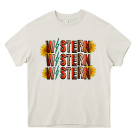 Cream western sunflower Heavy Core Tee - RacoonDesign