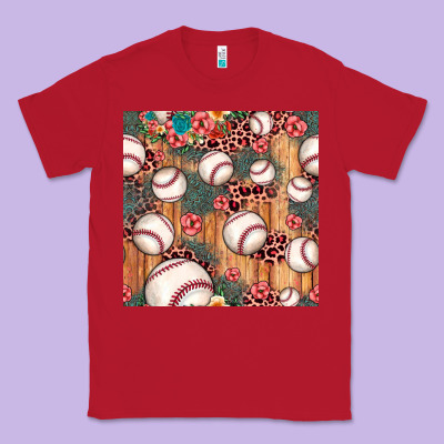 Baseball Leopard Seamless Pattern Classic Tee Designed By Jahusdesignshop