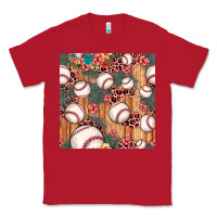 Red baseball leopard seamless pattern Classic Tee - JahusDesignShop
