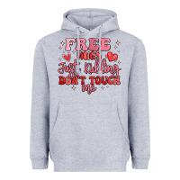 Heather Grey free hugs just kidding don't touch me Heavyweight Hoodie - MaliasSmallBusiness