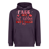 Plum free hugs just kidding don't touch me Heavyweight Hoodie - MaliasSmallBusiness