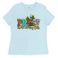 Baby Blue pray more worry less with church Ladies Tee - AdoDesignShop