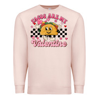 Pale Pink tacos are my valentine Premium Sweatshirt - MaliasSmallBusiness