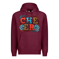 Burgundy Cheer Baseball stitchs Premium Hoodie - LillyAllenDesigns