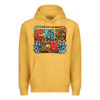 Mustard Cheer Baseball stitchs Premium Hoodie - LillyAllenDesigns