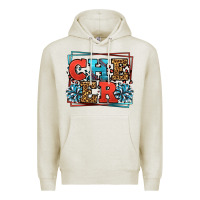 Oatmeal Heather Cheer Baseball stitchs Premium Hoodie - LillyAllenDesigns