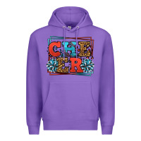 Purple Cheer Baseball stitchs Premium Hoodie - LillyAllenDesigns