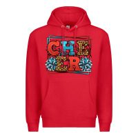 Red Cheer Baseball stitchs Premium Hoodie - LillyAllenDesigns