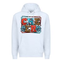 White Cheer Baseball stitchs Premium Hoodie - LillyAllenDesigns