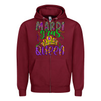 Burgundy mardi gras queen Zipper Hoodie - Artiststas