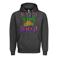 Charcoal Heather mardi gras queen Zipper Hoodie - Artiststas