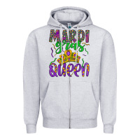 Heather Grey mardi gras queen Zipper Hoodie - Artiststas