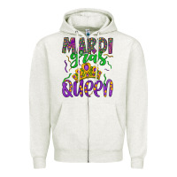 Oatmeal Heather mardi gras queen Zipper Hoodie - Artiststas
