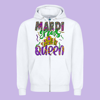 Mardi Gras Queen Zipper Hoodie Designed By Artiststas