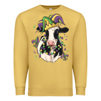 Antique Gold mardi gras cow Premium Sweatshirt - MaliasSmallBusiness