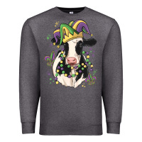 Charcoal Heather mardi gras cow Premium Sweatshirt - MaliasSmallBusiness