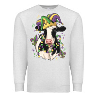 Oatmeal Heather mardi gras cow Premium Sweatshirt - MaliasSmallBusiness