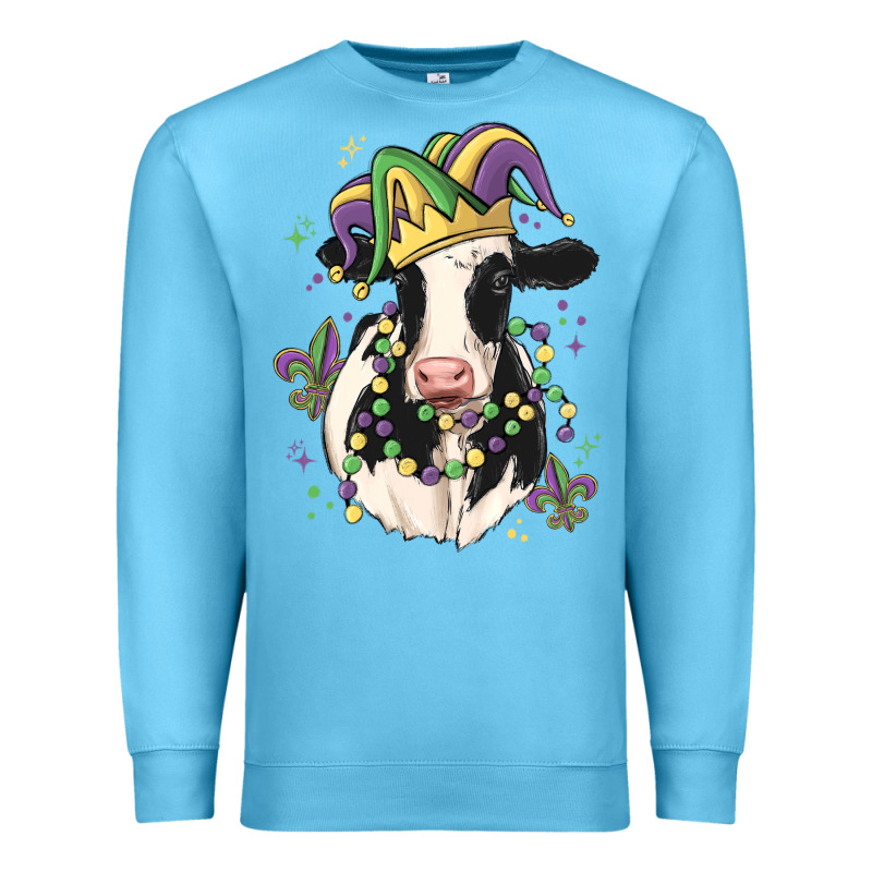 Mardi Gras Cow Premium Sweatshirt by MaliasSmallBusiness | Teevron