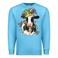 Ocean Blue mardi gras cow Premium Sweatshirt - MaliasSmallBusiness