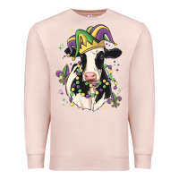 Pale Pink mardi gras cow Premium Sweatshirt - MaliasSmallBusiness