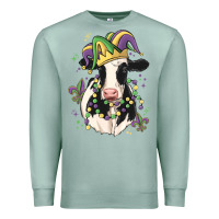 Seafoam mardi gras cow Premium Sweatshirt - MaliasSmallBusiness