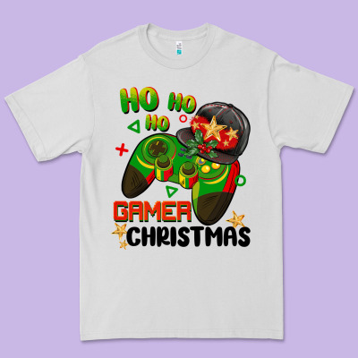 Ho Ho Ho Gamer Christmas Premium Tee Designed By Barkaloodesign