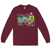 Burgundy go with the flow Long Sleeve Tee - AdoDesignShop
