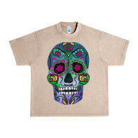 French Oak sugar skull Urban Heavy Tee - FaDigitalArtStudio