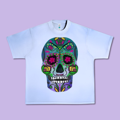 Sugar Skull Urban Heavy Tee Designed By Fadigitalartstudio