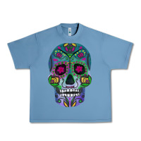 Pebble Blue sugar skull Urban Heavy Tee - FaDigitalArtStudio