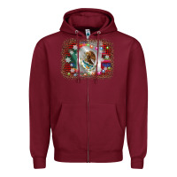 Burgundy mexico flag christmas Zipper Hoodie - AdoDesignShop
