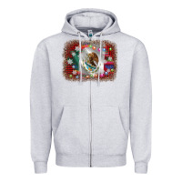 Heather Grey mexico flag christmas Zipper Hoodie - AdoDesignShop