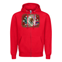 Red mexico flag christmas Zipper Hoodie - AdoDesignShop