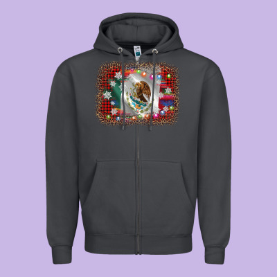 Mexico Flag Christmas Zipper Hoodie Designed By Adodesignshop