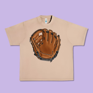 Baseball Glove Urban Heavy Tee Designed By Barkaloodesign