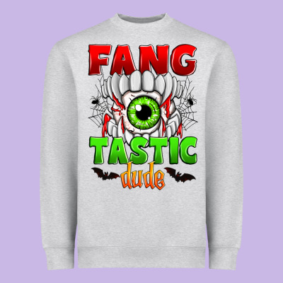 Fang Tastic Dude Heavyweight Sweatshirt Designed By Zillion Design Studio