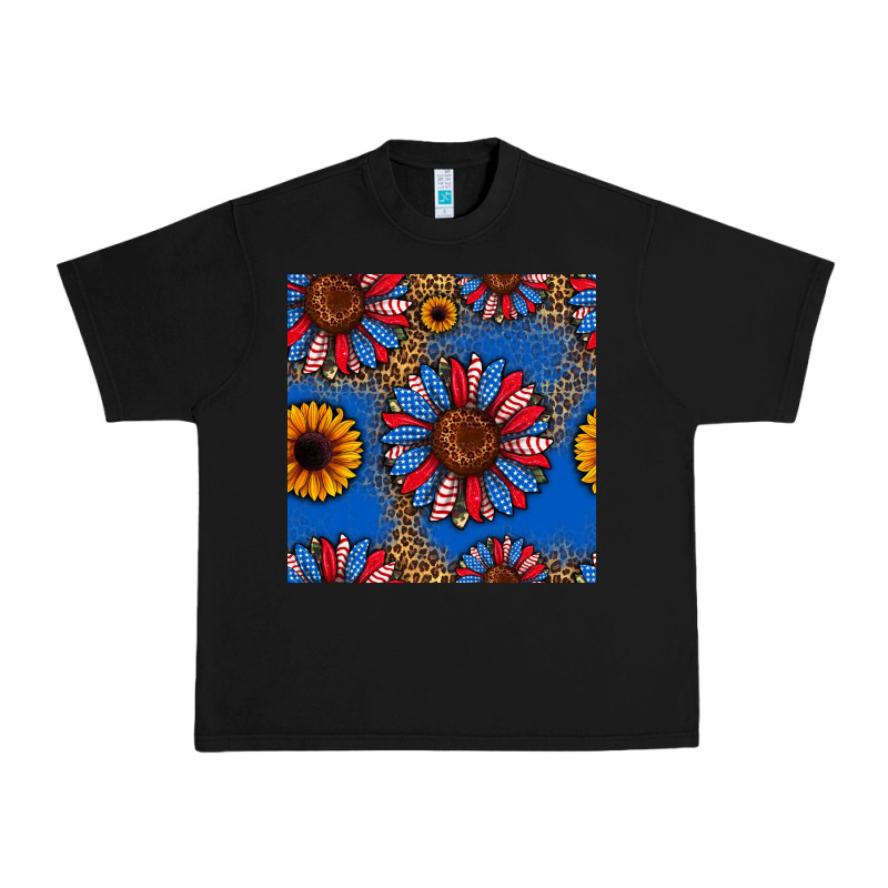 Usa Sunflowers Seamless Pattern Urban Heavy Tee by HRA Design Shop | Teevron
