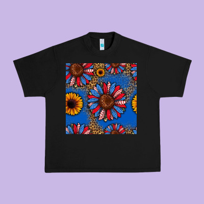 Usa Sunflowers Seamless Pattern Urban Heavy Tee Designed By Hra Design Shop