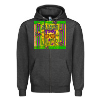 Charcoal Heather mardi gras dude Zipper Hoodie - Artiststas