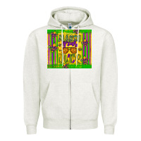 Oatmeal Heather mardi gras dude Zipper Hoodie - Artiststas