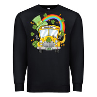 Black st. patrick's day school bus Premium Sweatshirt - MaliasSmallBusiness