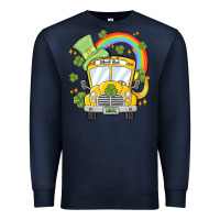 Navy st. patrick's day school bus Premium Sweatshirt - MaliasSmallBusiness