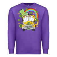 Purple st. patrick's day school bus Premium Sweatshirt - MaliasSmallBusiness