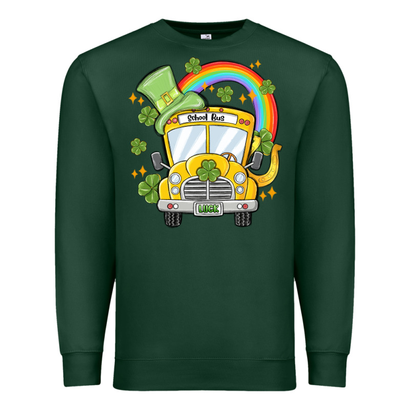 St. Patrick's Day School Bus Premium Sweatshirt by MaliasSmallBusiness | Teevron