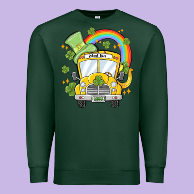 St. Patrick's Day School Bus Premium Sweatshirt Designed By Maliassmallbusiness